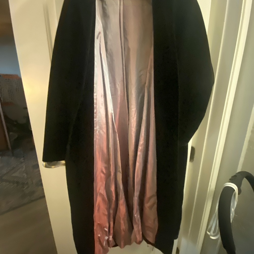 American Vintage Black Velvet Cape with iridescent Lining